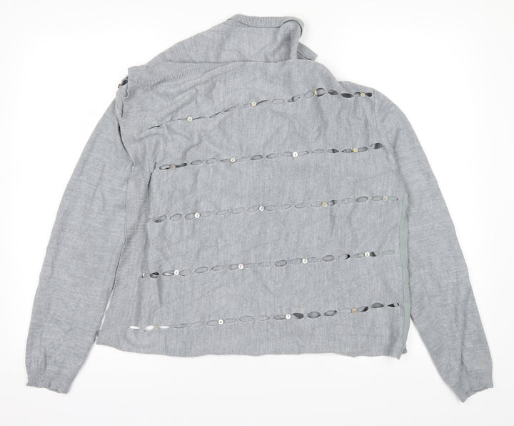 Per Una Womens Grey Cardigan Jumper Size 14