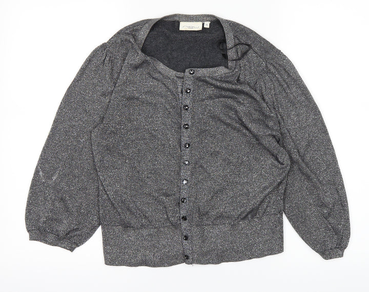 New Look Womens Grey Cardigan Jumper Size 14