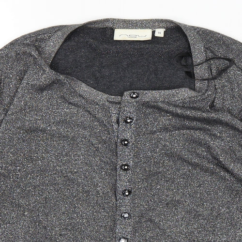 New Look Womens Grey   Cardigan Jumper Size 14