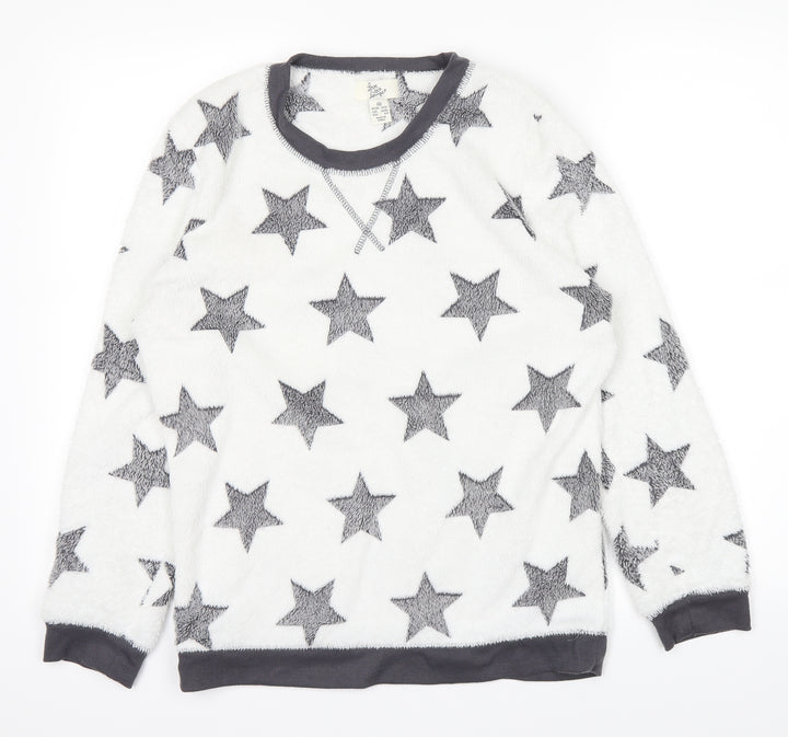 love to lounge Womens White Pullover Jumper Size 10