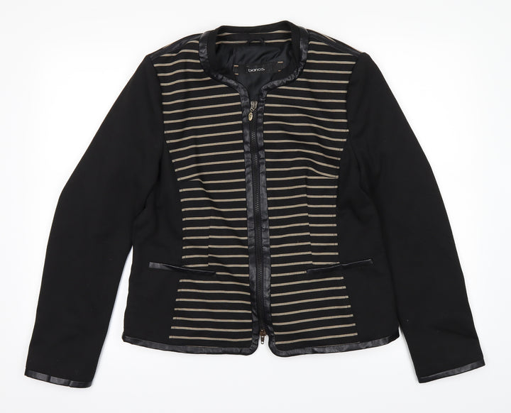 Bianca Womens Black Jacket Size 14