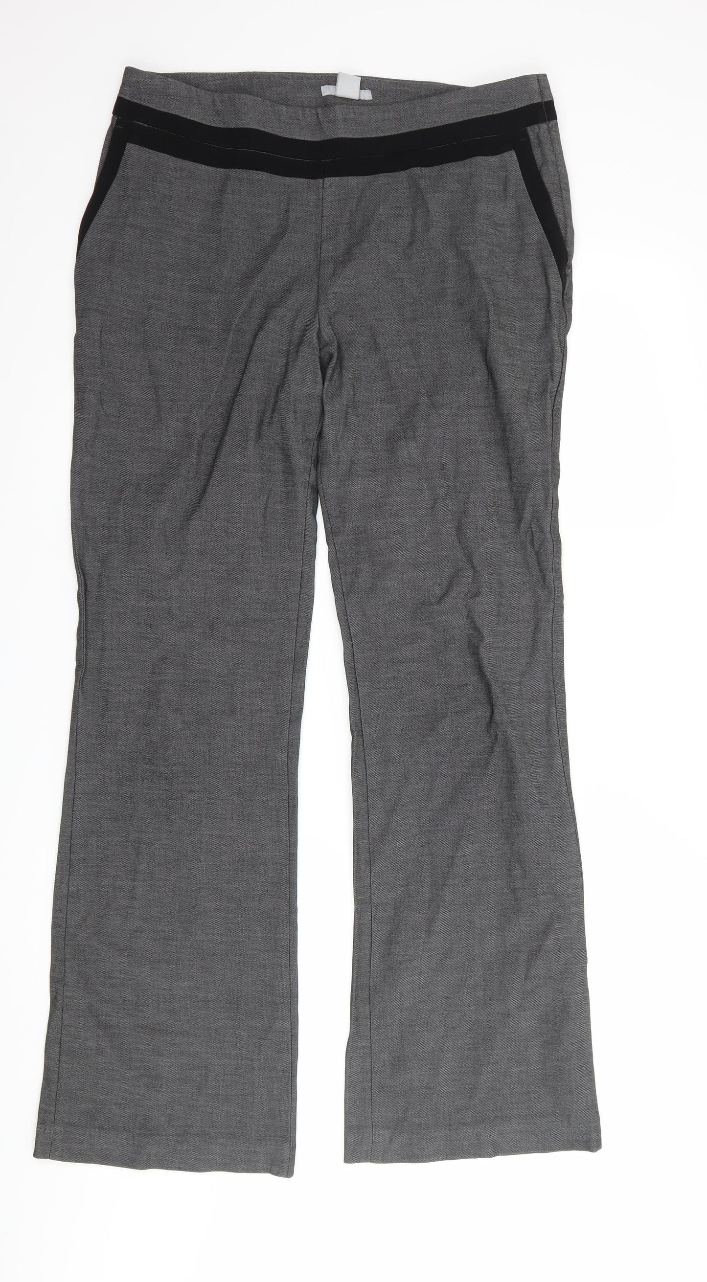 H&M Womens Grey   Trousers  Size 10 L31 in