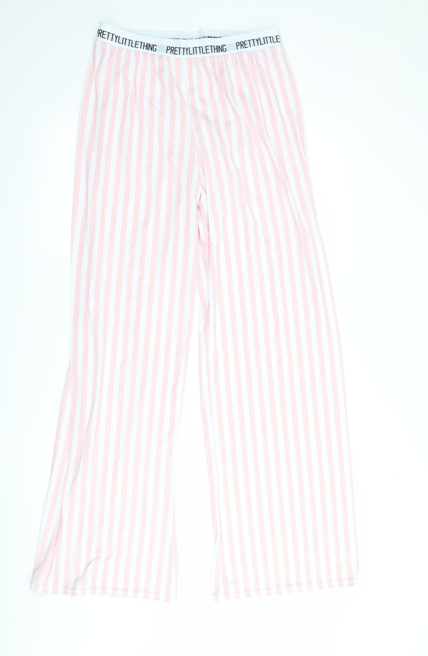 PRETTYLITTLETHING Womens Pink Striped  Capri Pyjama Pants Size 12