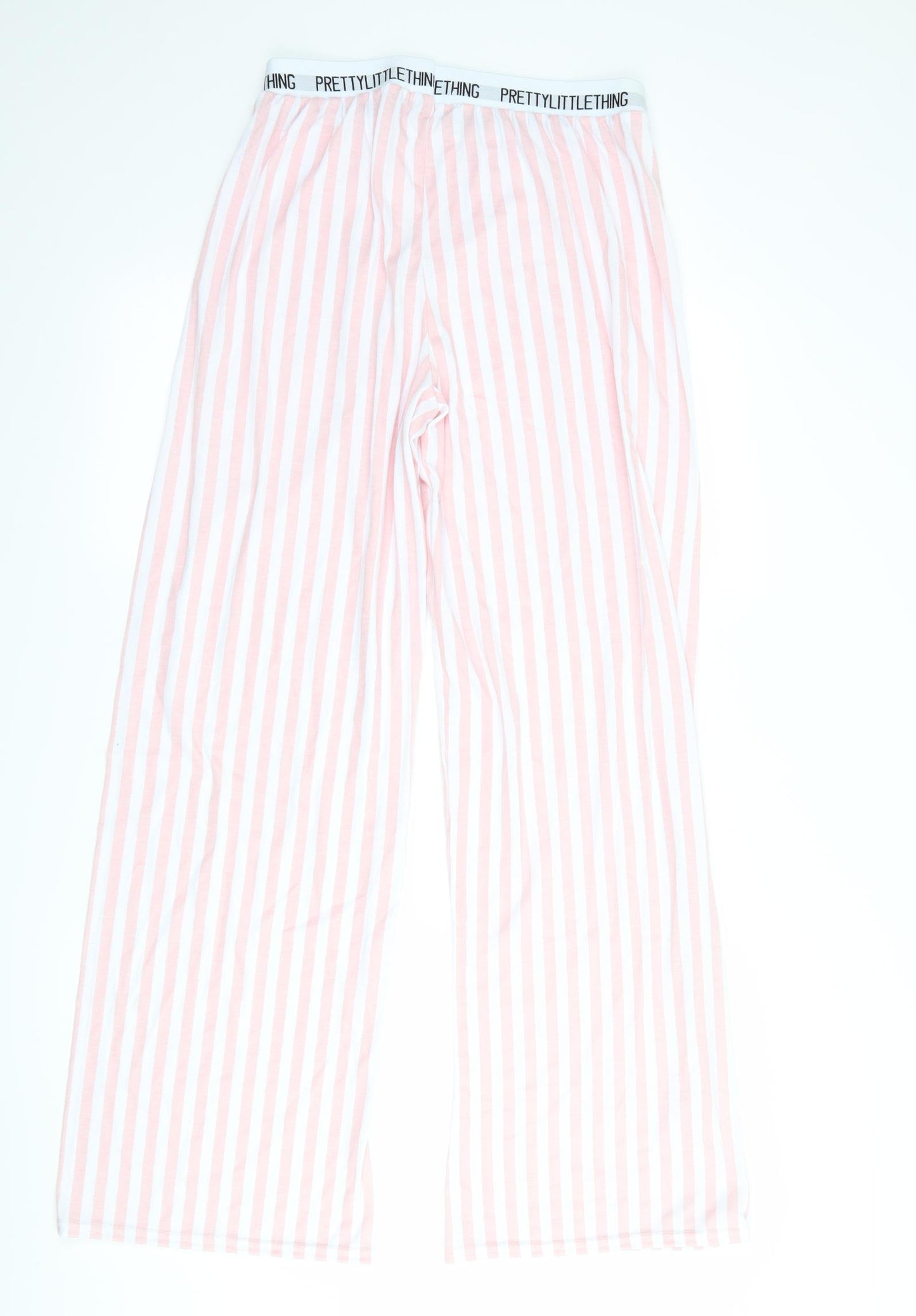 PRETTYLITTLETHING Womens Pink Striped  Capri Pyjama Pants Size 12