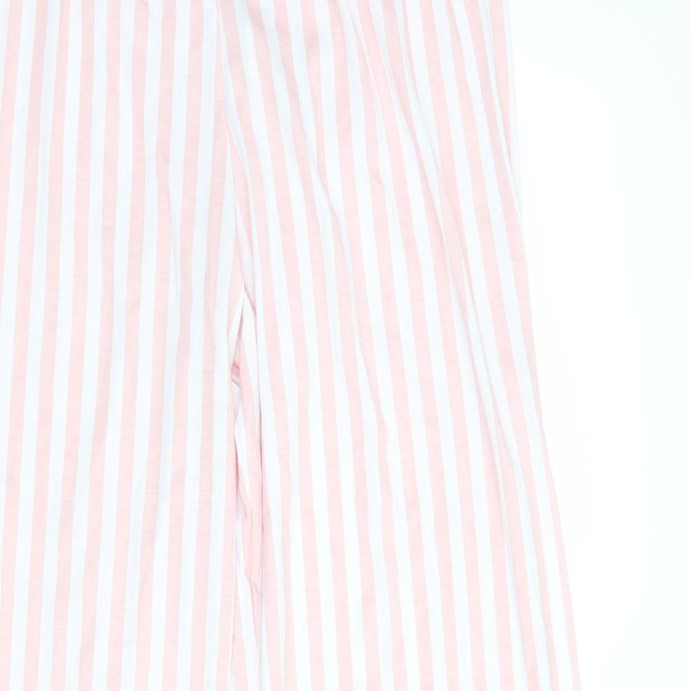 PRETTYLITTLETHING Womens Pink Striped  Capri Pyjama Pants Size 12