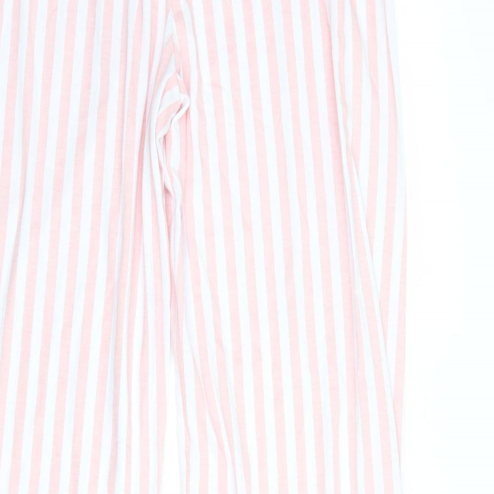 PRETTYLITTLETHING Womens Pink Striped  Capri Pyjama Pants Size 12