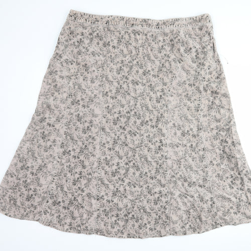 Maine Womens Pink Floral Corduroy A-Line Skirt Size 22