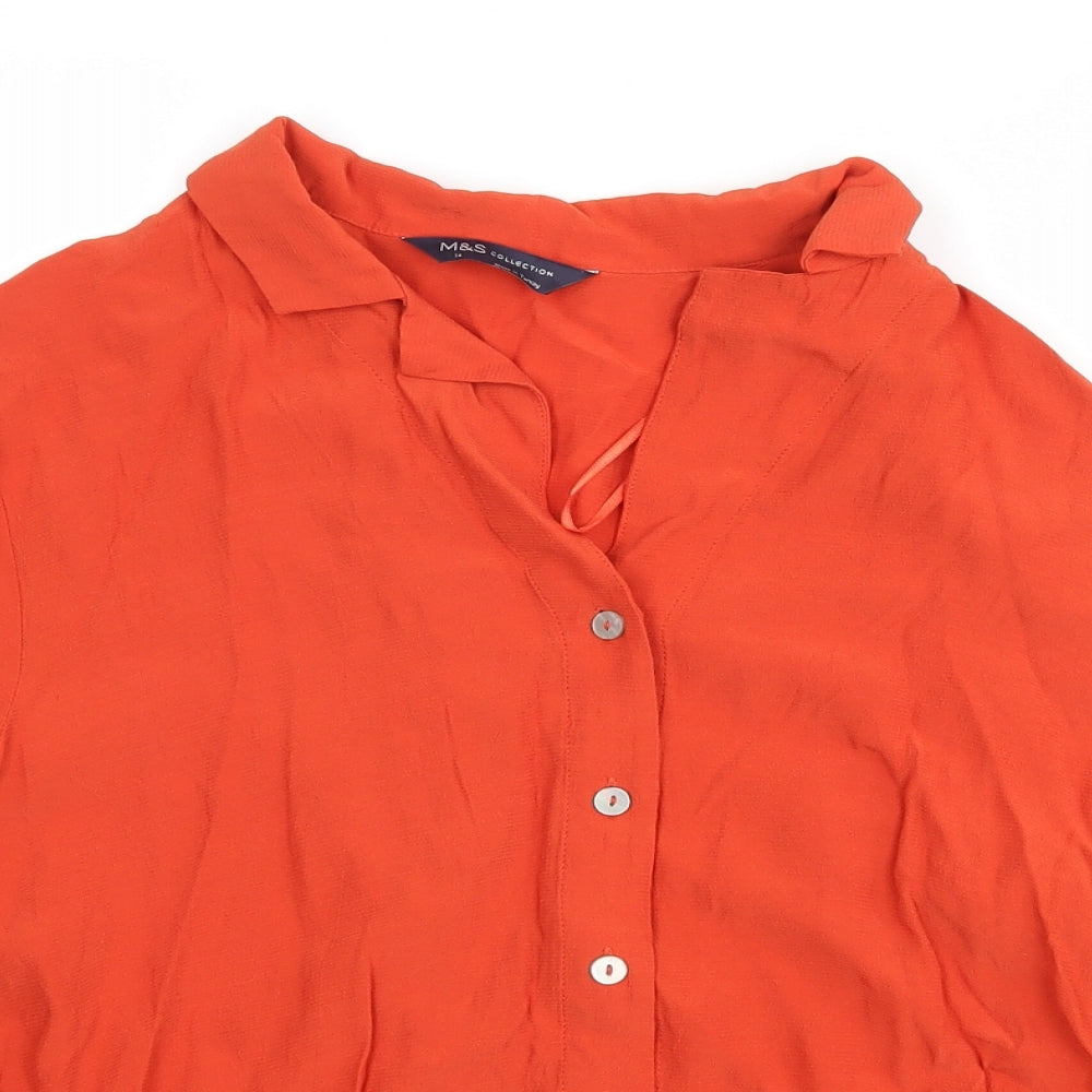 Marks and Spencer Womens Orange   Basic Blouse Size 14