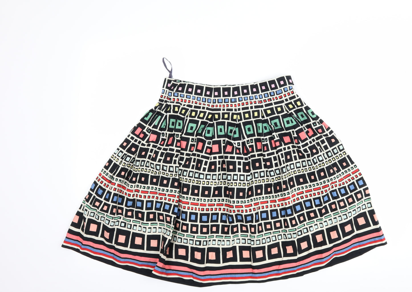 French Connection Womens Black Geometric  A-Line Skirt Size 6