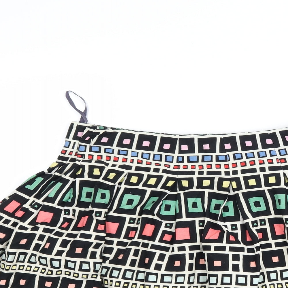 French Connection Womens Black Geometric  A-Line Skirt Size 6