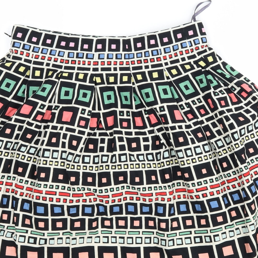 French Connection Womens Black Geometric  A-Line Skirt Size 6