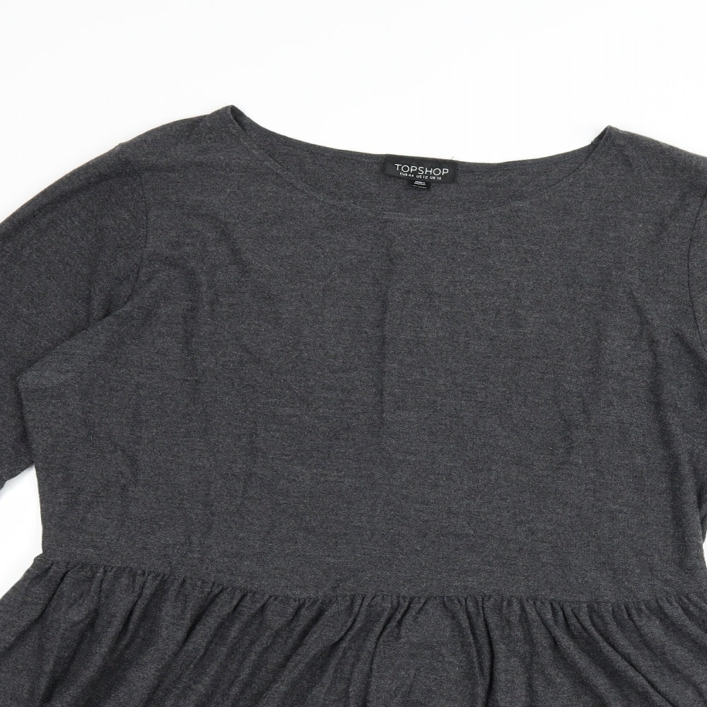 Topshop Womens Grey   Skater Dress  Size 16