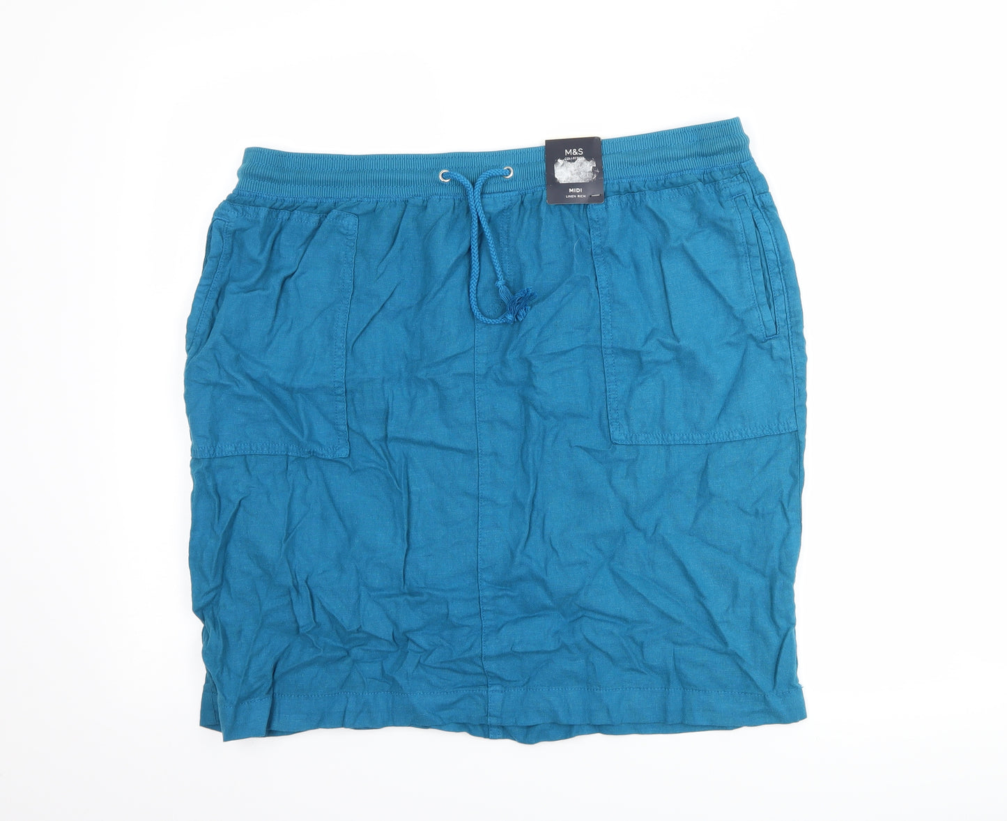 Marks and Spencer Womens Blue   Straight & Pencil Skirt Size 16