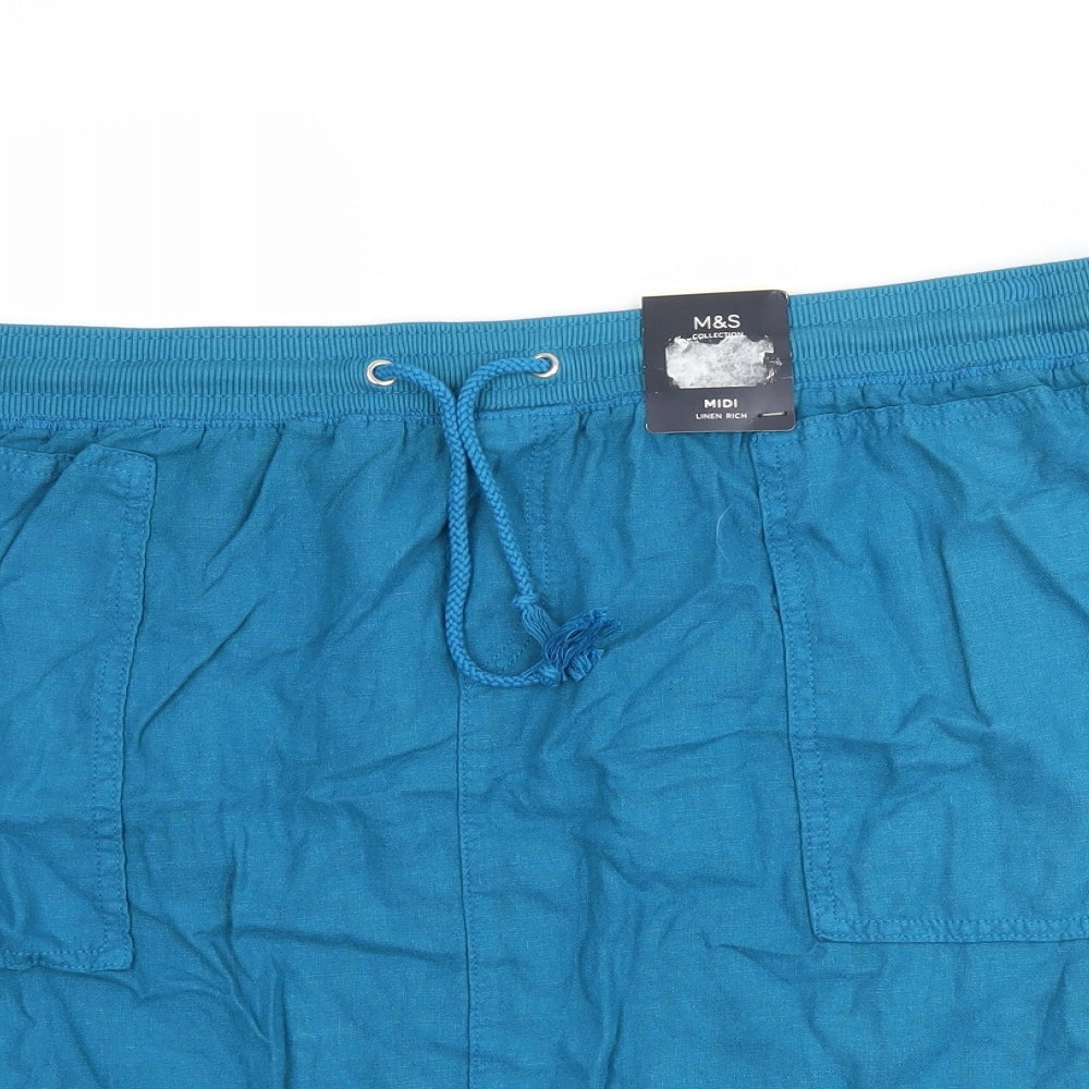 Marks and Spencer Womens Blue   Straight & Pencil Skirt Size 16