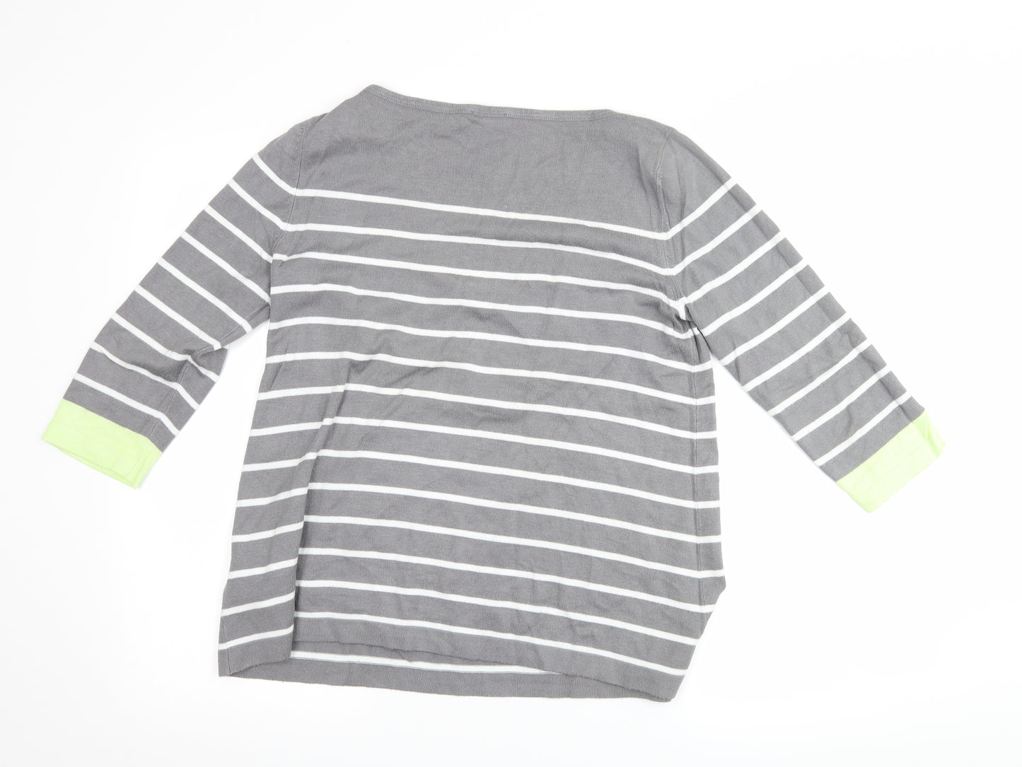 Street One Womens Grey Striped  Basic T-Shirt Size 12