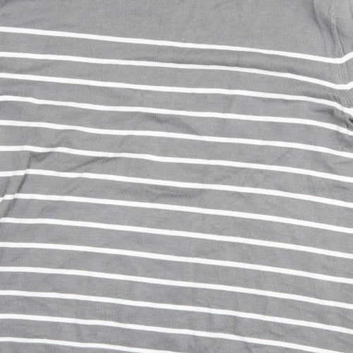 Street One Womens Grey Striped  Basic T-Shirt Size 12