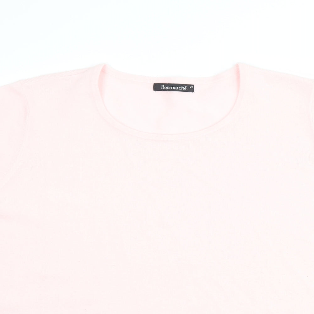 Bonmarché Womens Pink   Basic T-Shirt Size 22