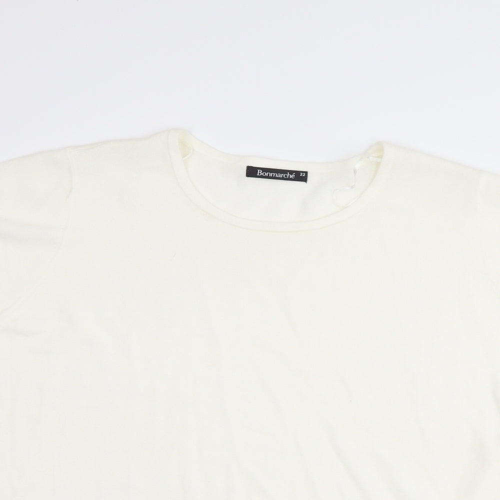 Bonmarché Womens White   Basic T-Shirt Size 22
