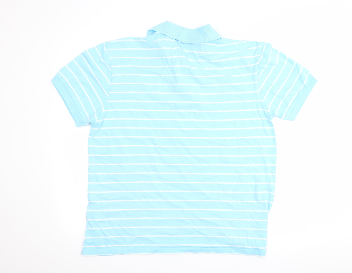 Marks and Spencer Mens Blue Striped   Polo Size L
