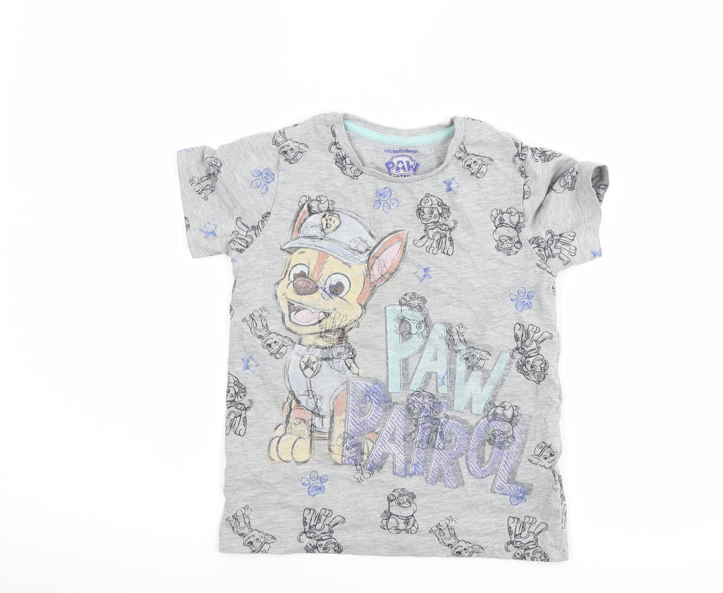 Marks and Spencer Boys Grey   Basic T-Shirt Size 4-5 Years  - Paw Patrol