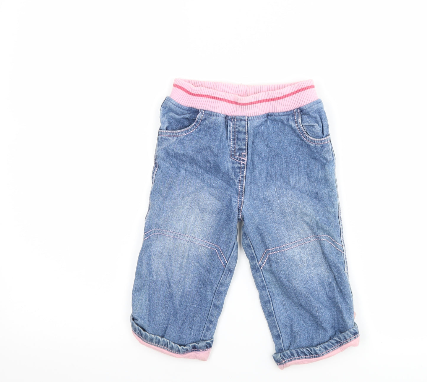 NEXT Girls Blue  Denim Capri Jeans Size 9-12 Months