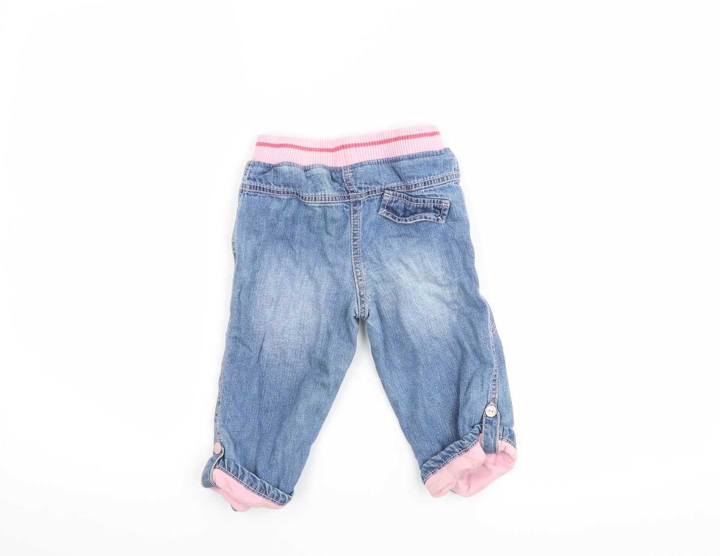NEXT Girls Blue  Denim Capri Jeans Size 9-12 Months