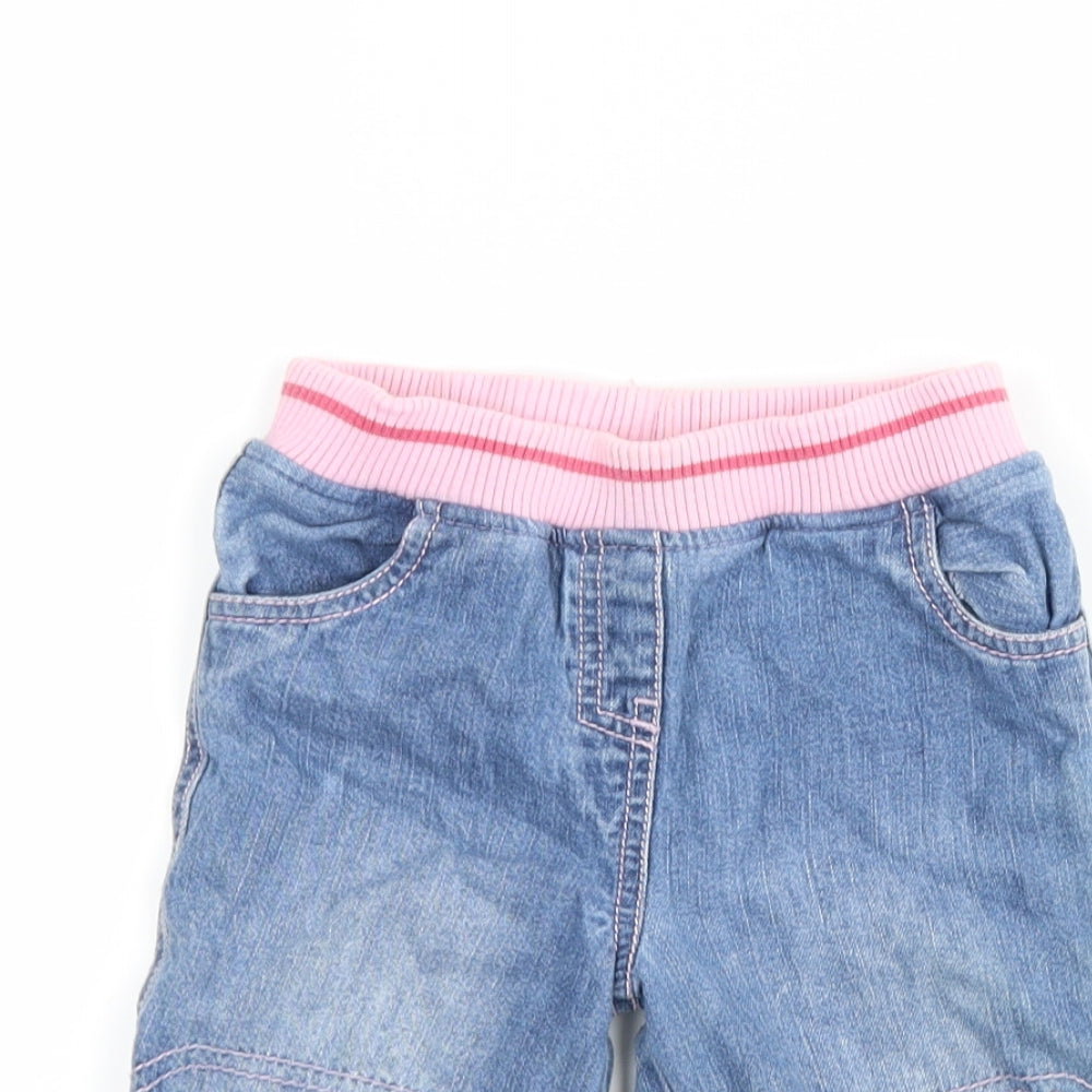 NEXT Girls Blue  Denim Capri Jeans Size 9-12 Months