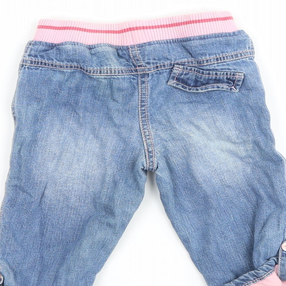 NEXT Girls Blue  Denim Capri Jeans Size 9-12 Months