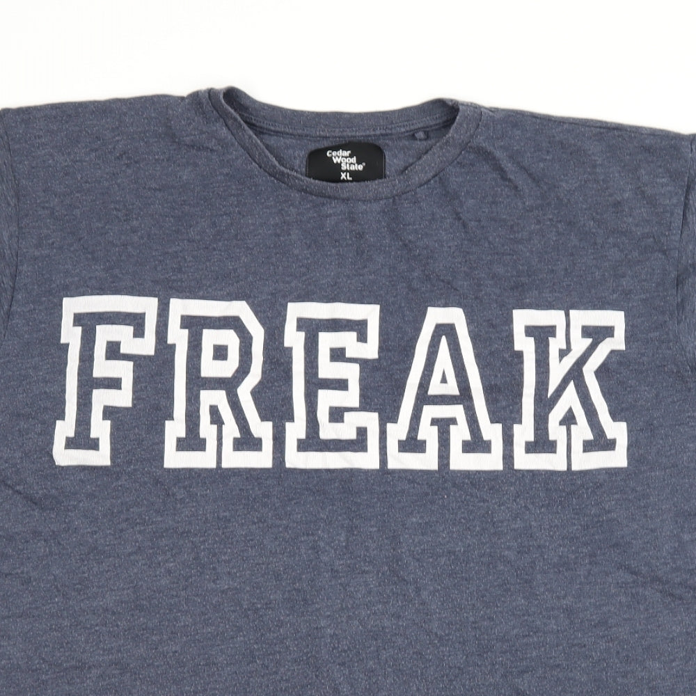 Cedar Wood State Mens Blue    T-Shirt Size XL  - freak