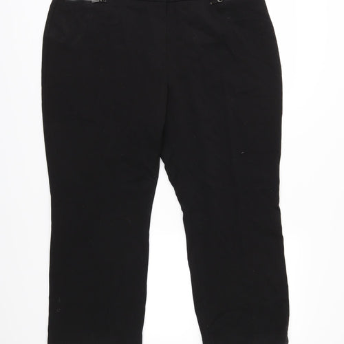 M&S Womens Black   Cropped Trousers Size 18 L25 in