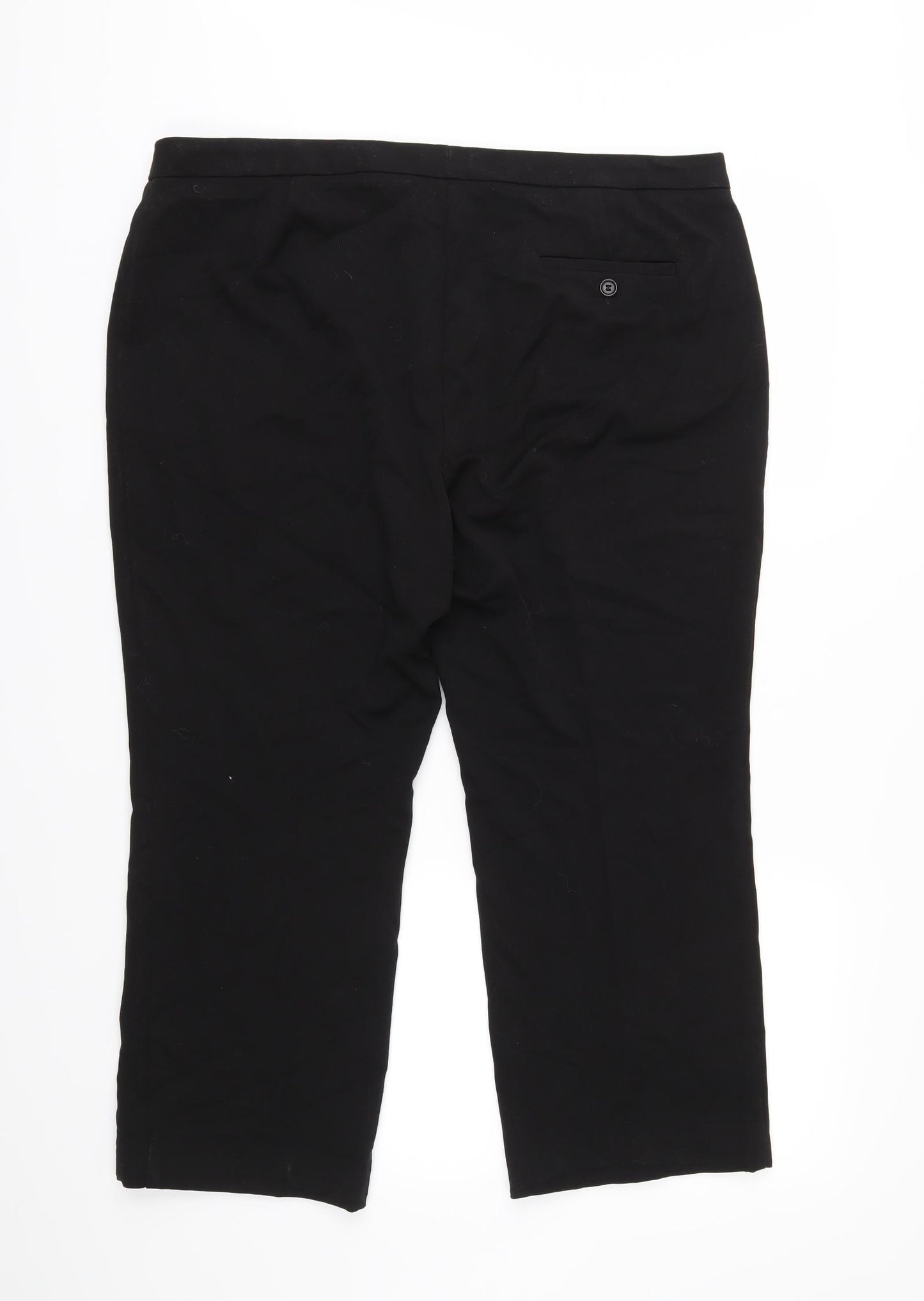 M&S Womens Black   Cropped Trousers Size 18 L25 in