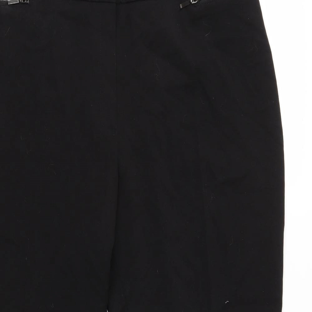 M&S Womens Black   Cropped Trousers Size 18 L25 in