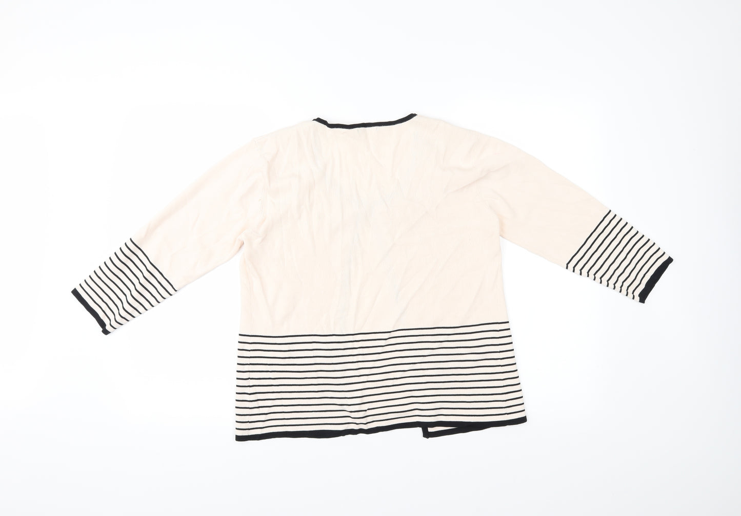 Roman Womens Pink Striped  Cardigan Jumper Size 12