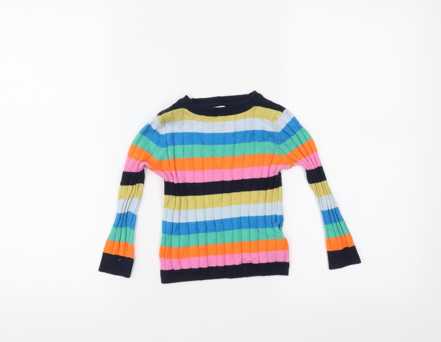 NEXT Girls Pink Striped  Pullover Jumper Size 3 Years