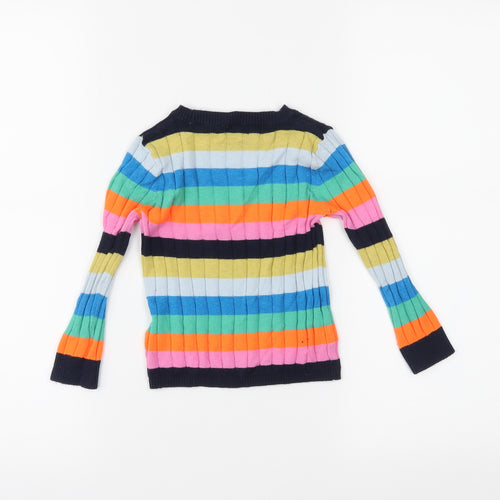 NEXT Girls Pink Striped  Pullover Jumper Size 3 Years
