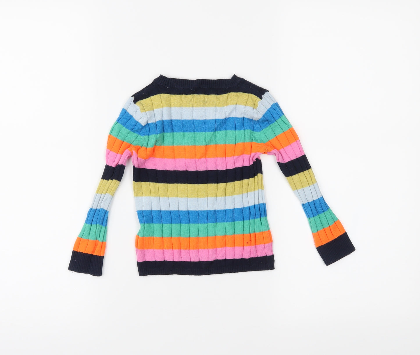 NEXT Girls Pink Striped  Pullover Jumper Size 3 Years