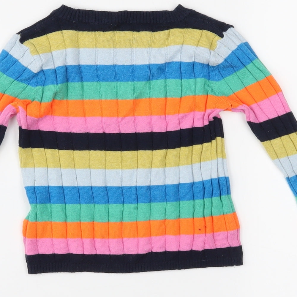 NEXT Girls Pink Striped  Pullover Jumper Size 3 Years
