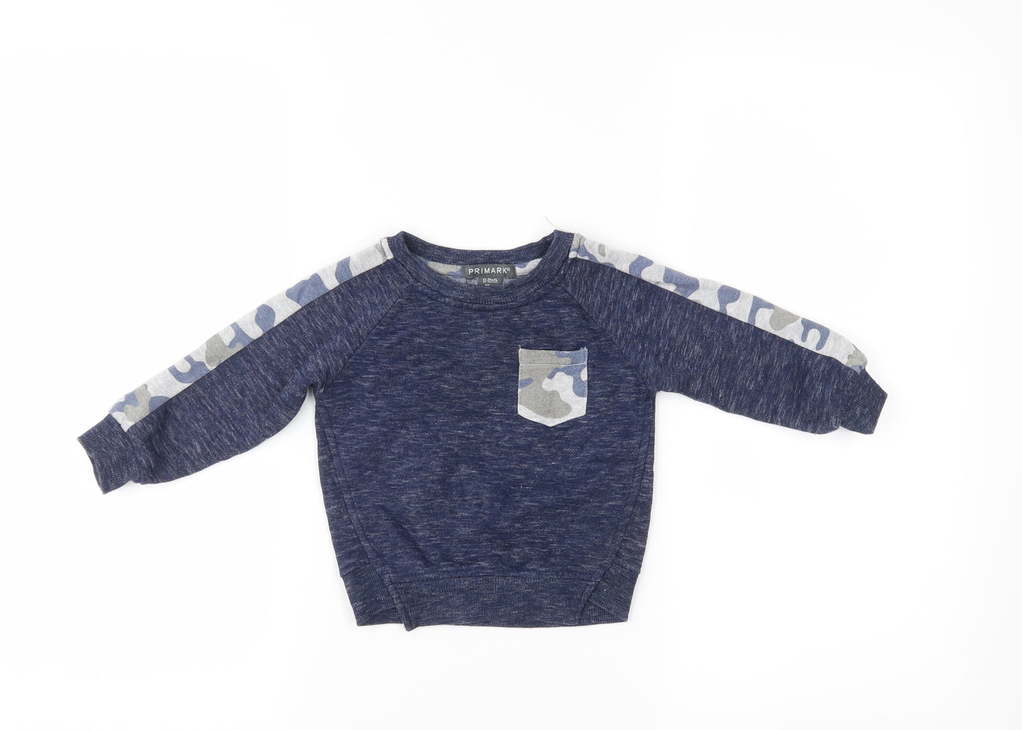 Primark Boys Black Camouflage  Pullover Jumper Size 12-18 Months