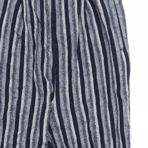 M&S Womens Blue Striped  Trousers  Size 10 L27 in