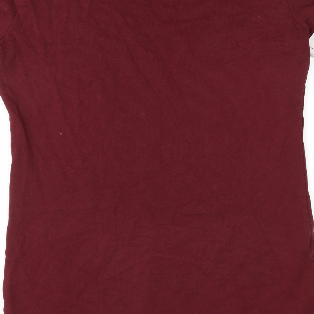 New Look Womens Red Houndstooth  Basic T-Shirt Size M