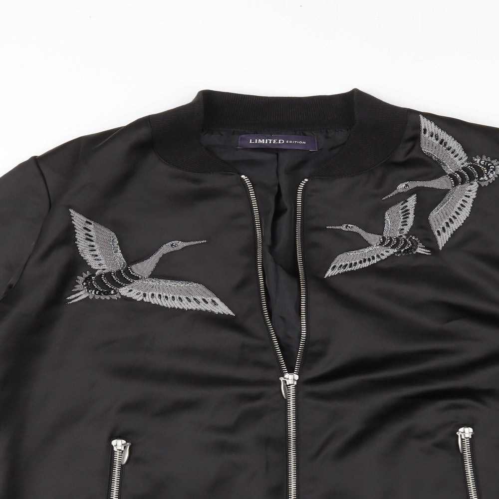 M&S Womens Black   Jacket Coat Size 10