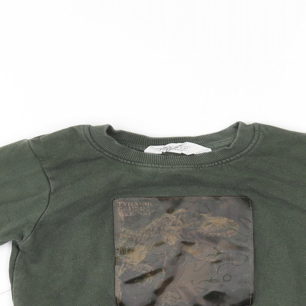 H&M Boys Green   Pullover Jumper Size 3-4 Years