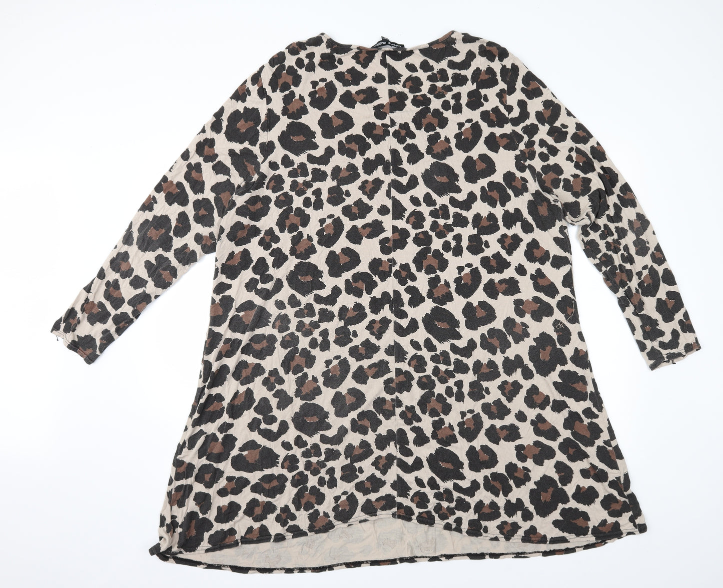 CAPSULE Womens Beige Animal Print  Basic T-Shirt Size 24