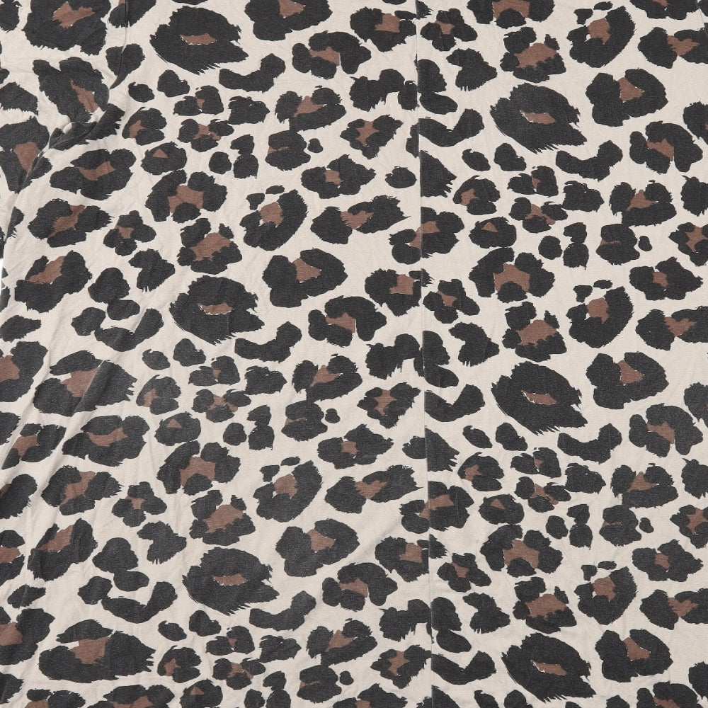 CAPSULE Womens Beige Animal Print  Basic T-Shirt Size 24