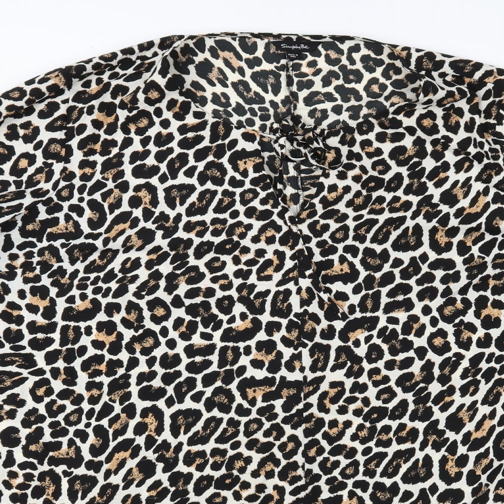 Simply Be Womens Beige Animal Print  A-Line  Size 26