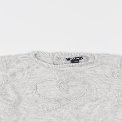 Kiabi Girls Grey   Pullover Jumper Size 6-9 Months