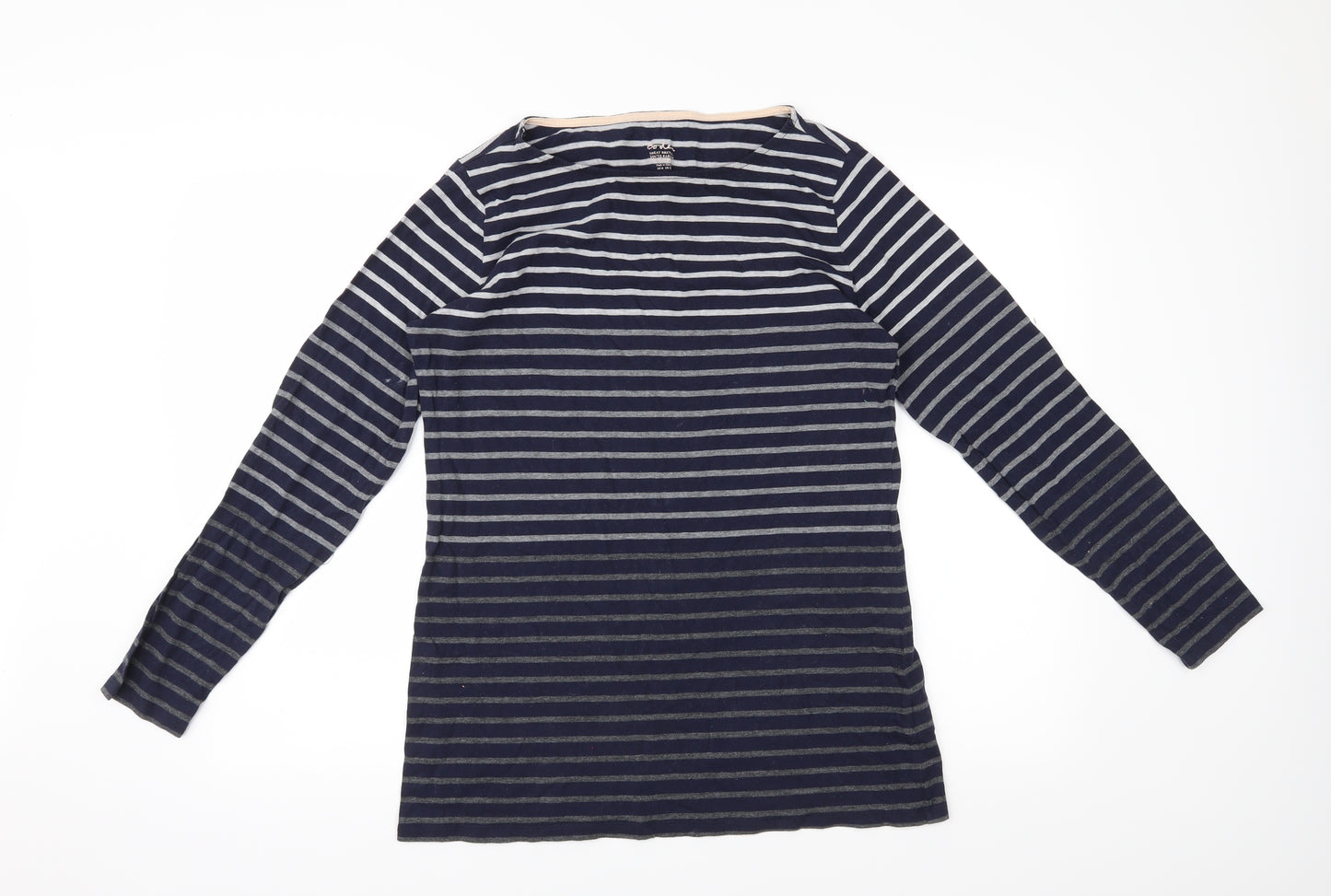Boden Womens Blue Striped  Basic T-Shirt Size 14