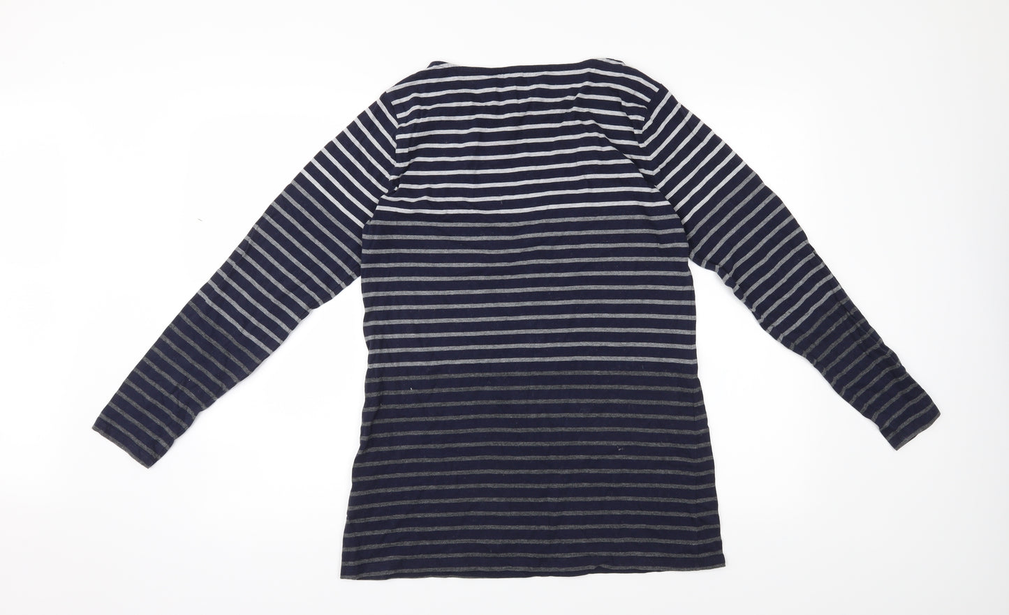 Boden Womens Blue Striped  Basic T-Shirt Size 14