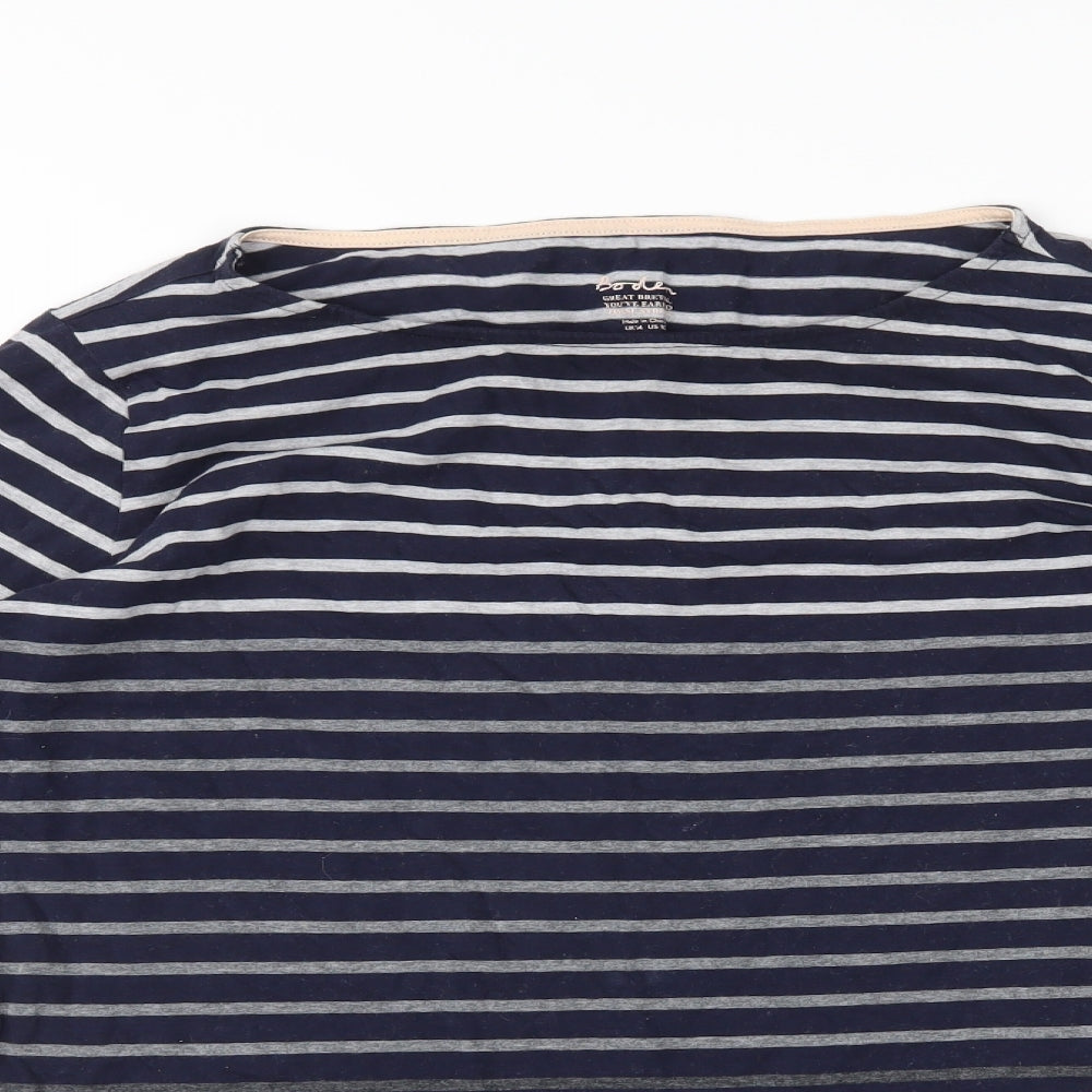Boden Womens Blue Striped  Basic T-Shirt Size 14