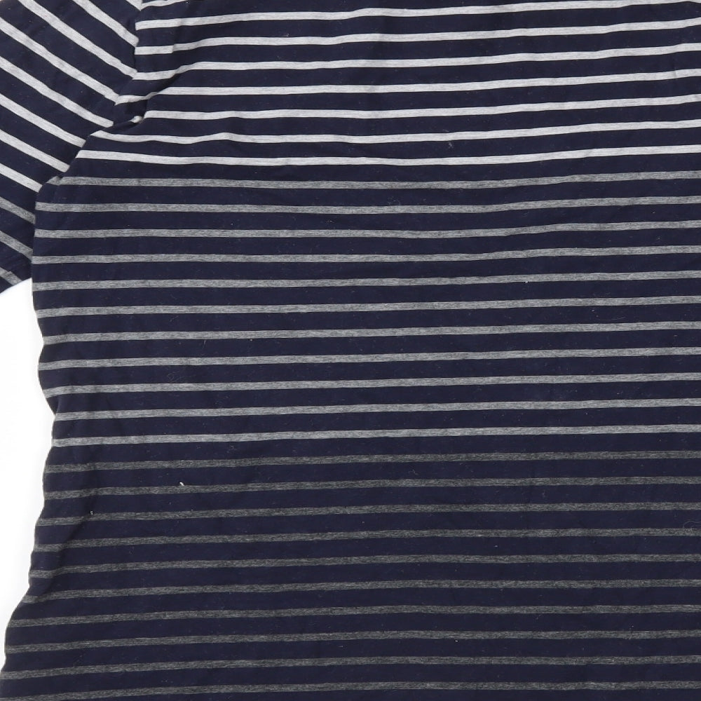 Boden Womens Blue Striped  Basic T-Shirt Size 14